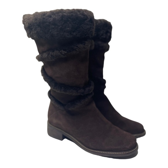 L.L. Bean Women’s Brown Suede Sherpa Lined Boots - Picture 1 of 8